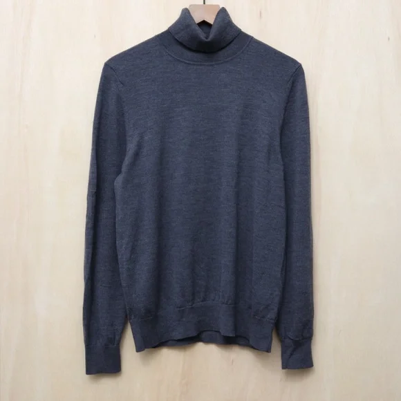 Sandro Wool Turtleneck Sweater Grey Medium - Picture 2 of 4